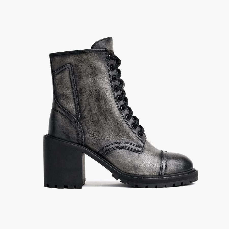 Thursday Boots Boots Rebel Nahkaiset Naisten Korkokengät Harmaat | FI414GSO