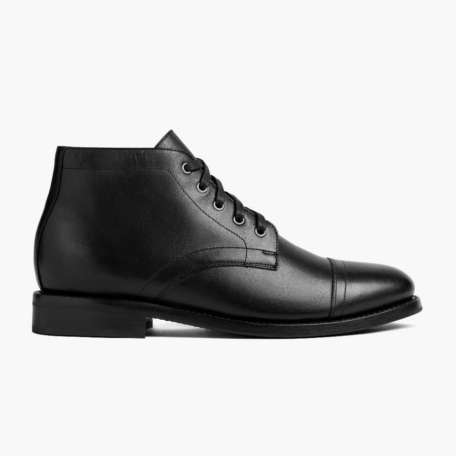 Thursday Boots Cadet Nahkaiset Miesten Chukka Saappaat Mustat | FI44XYU