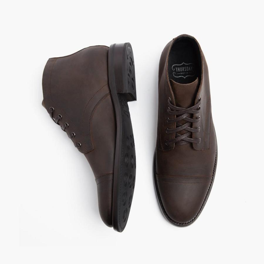 Thursday Boots Cadet Nahkaiset Miesten Chukka Saappaat Kahvi | FI46LIS