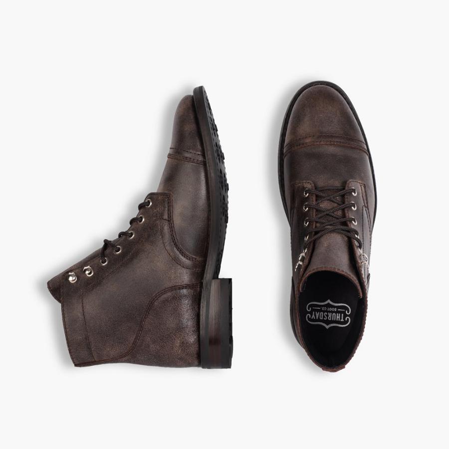 Thursday Boots Captain Nahkaiset Classic Rugged & Resilient Miesten Saappaat Viininpunainen | FI140EBC