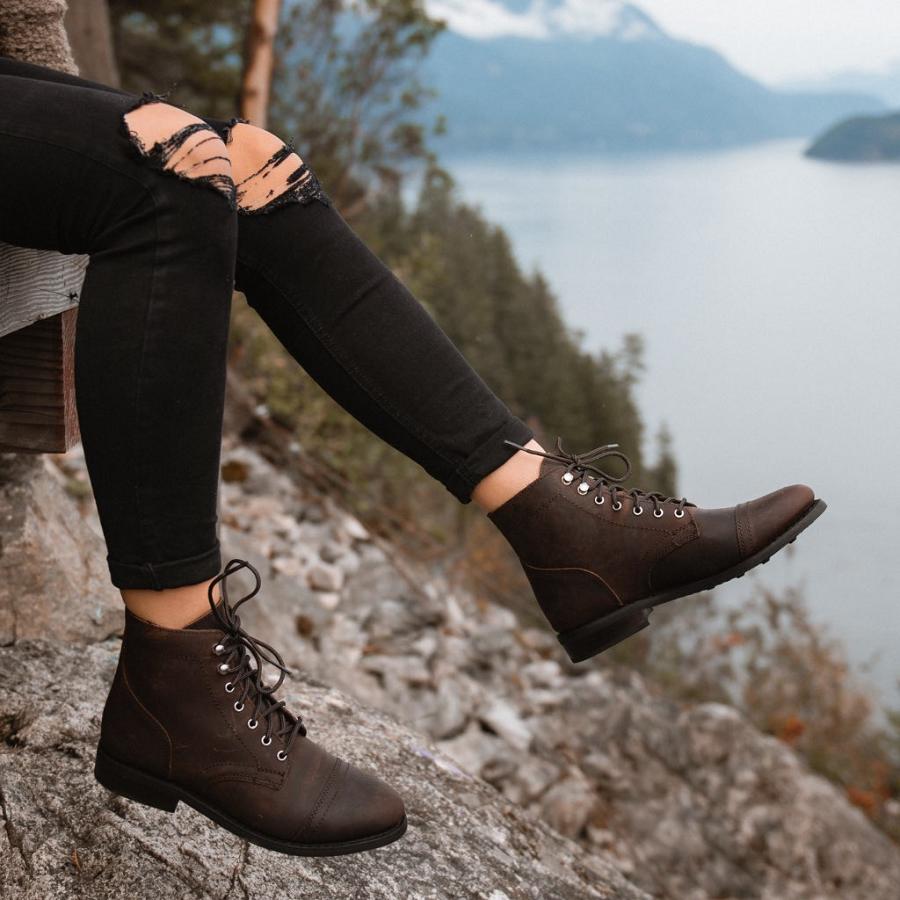 Thursday Boots Captain Nahkaiset Classic Naisten Nauhasaappaat Ruskea | FI407CTV