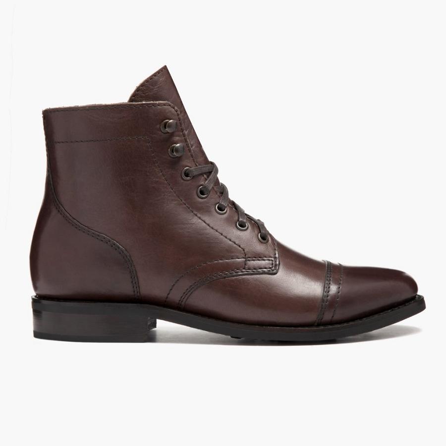 Thursday Boots Captain Nahkaiset Classic Naisten Nauhasaappaat Kahvi | FI426EBC