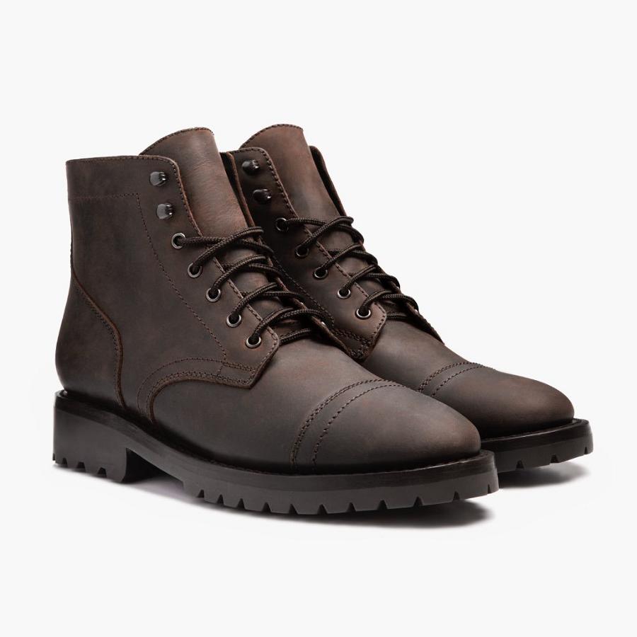 Thursday Boots Captain Nahkaiset Classic Miesten Nauhasaappaat Kahvi | FI78DFM