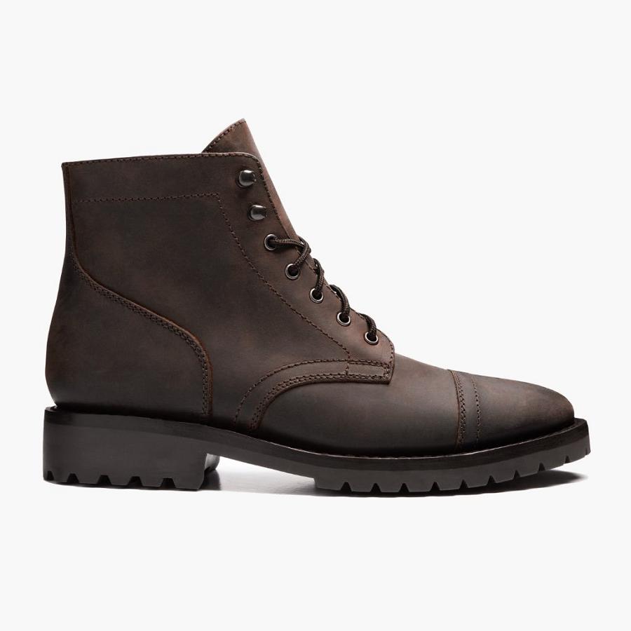 Thursday Boots Captain Nahkaiset Classic Miesten Nauhasaappaat Kahvi | FI78DFM