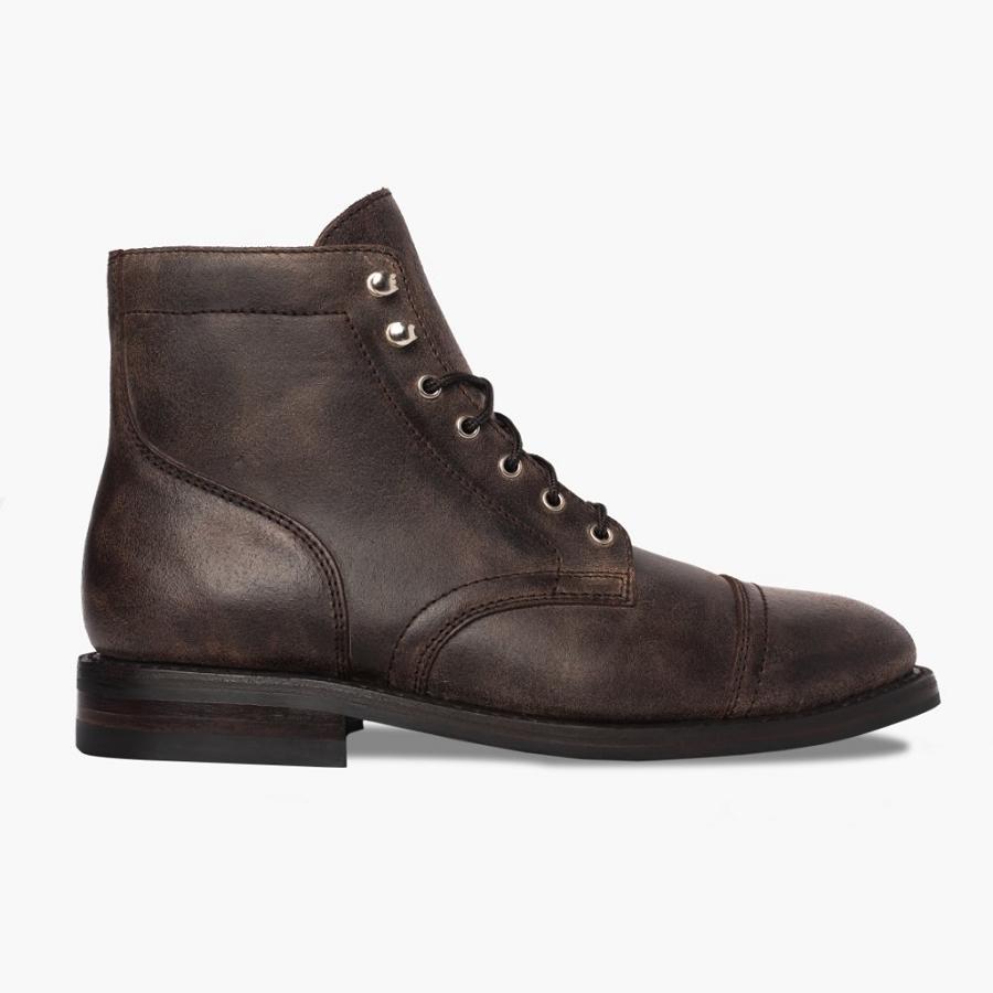 Thursday Boots Captain Nahkaiset Classic Miesten Nauhasaappaat Viininpunainen | FI79FIL