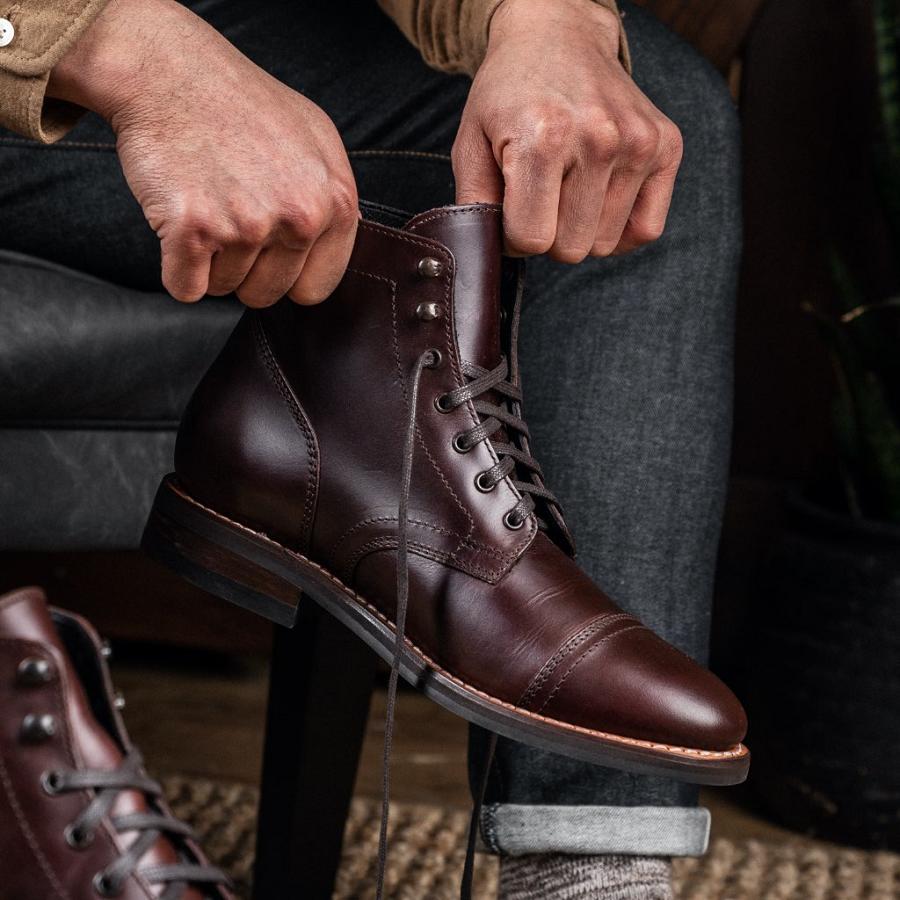 Thursday Boots Captain Nahkaiset Rugged & Resilient Miesten Saappaat Viininpunainen | FI145BEX