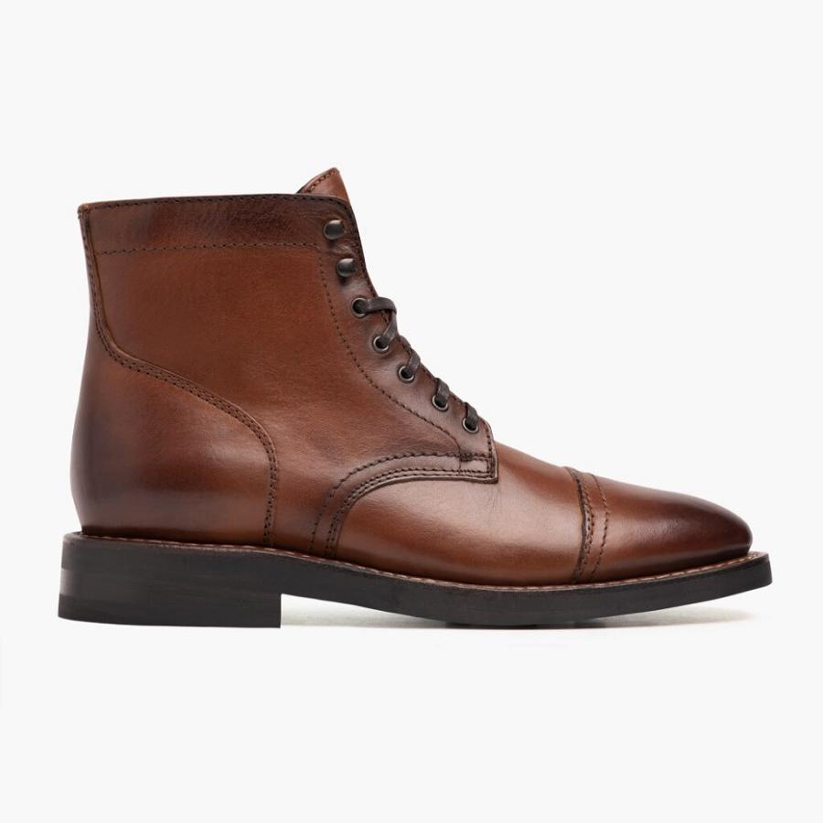 Thursday Boots Captain Nahkaiset Rugged & Resilient Miesten Nauhasaappaat Kahvi | FI81PJJ