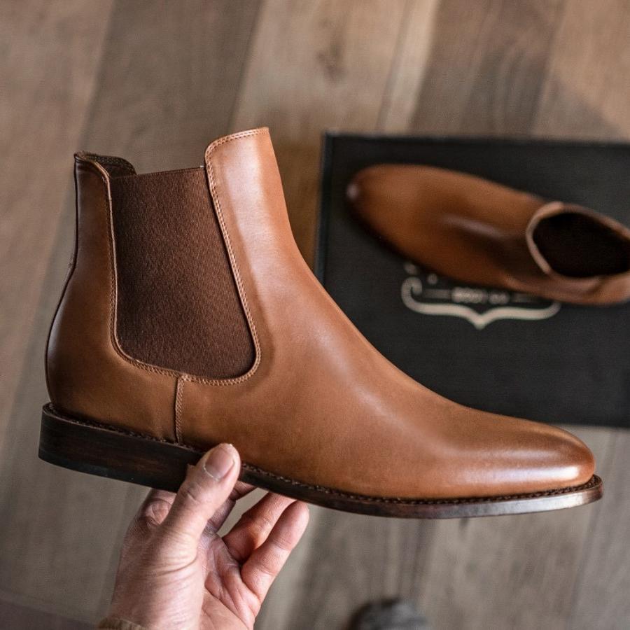 Thursday Boots Cavalier Nahkaiset Rugged & Resilient Miesten Chelsea Saappaat Ruskea | FI20LIS