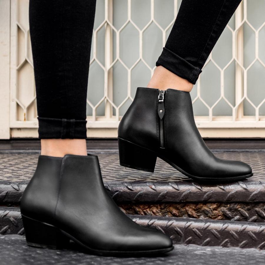 Thursday Boots Downtown Nahkaiset Naisten Saappaat Mustat | FI390DFM2