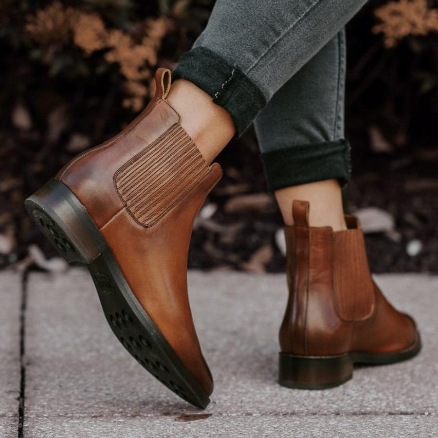 Thursday Boots Dreamer Nahkaiset Naisten Chelsea Saappaat Kahvi | FI187ILH