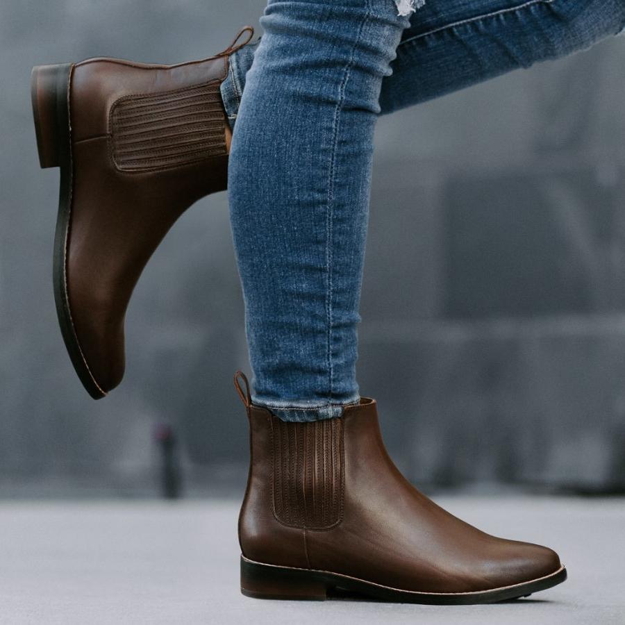 Thursday Boots Dreamer Nahkaiset Naisten Chelsea Saappaat Suklaa | FI357ZUT