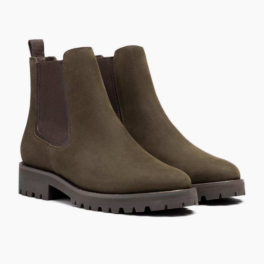 Thursday Boots Legend Nubuck Naisten Chelsea Saappaat Oliivinvihreä | FI394OKI