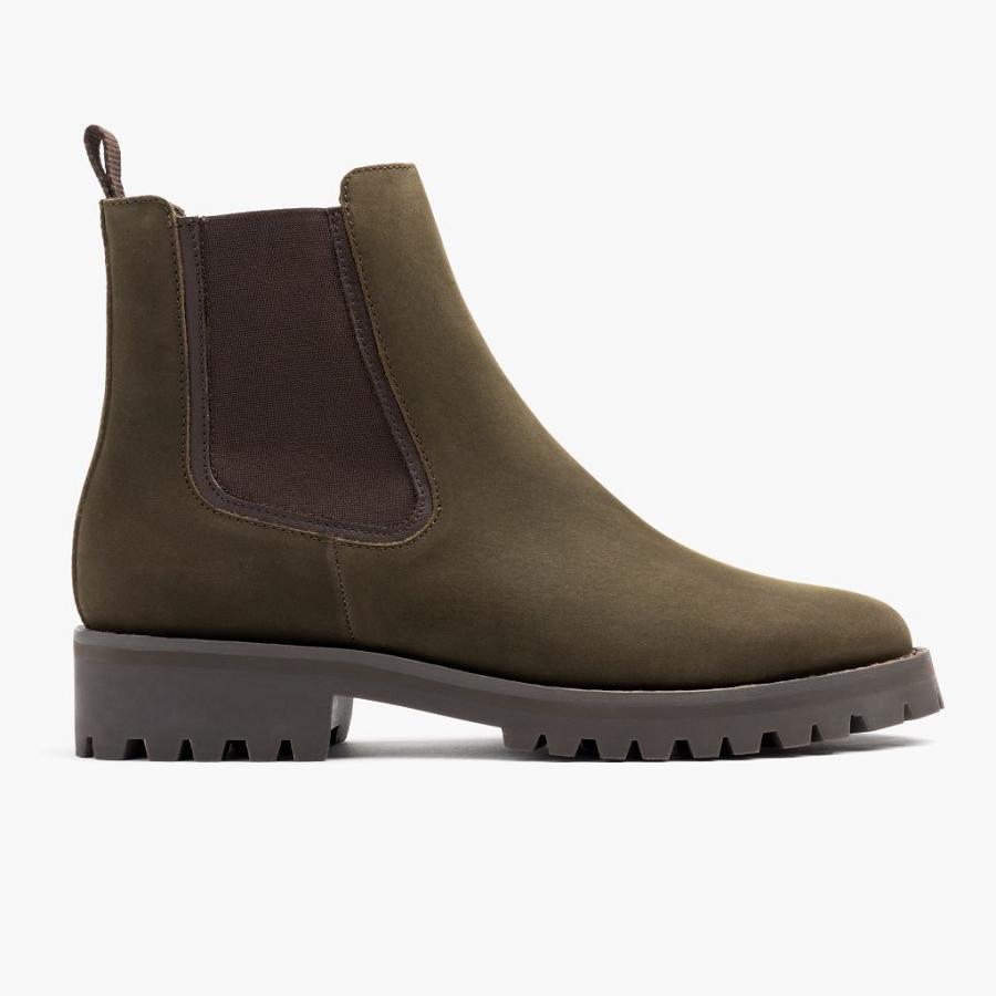 Thursday Boots Legend Nubuck Naisten Chelsea Saappaat Oliivinvihreä | FI394OKI