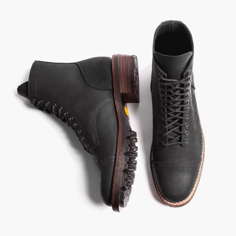 Thursday Boots Logger Nahkaiset Miesten Nauhasaappaat Mustat | FI101HAP