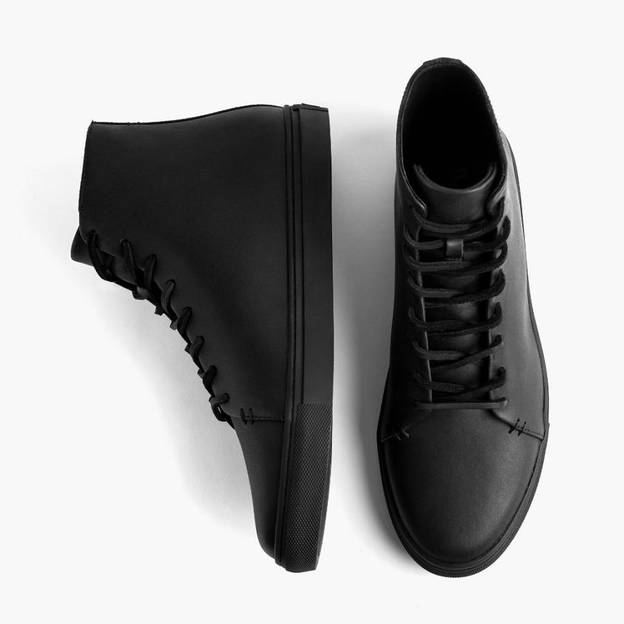 Thursday Boots Premier High Tops Nahkaiset Miesten Tennarit Mustat | FI214UZG