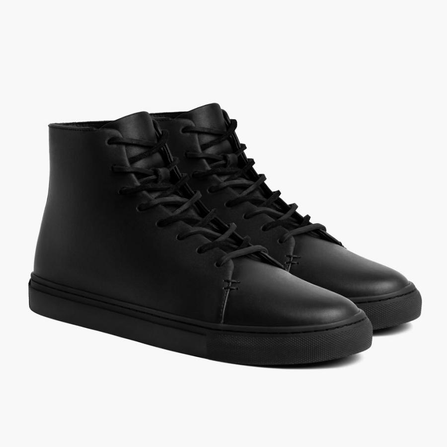 Thursday Boots Premier High Tops Nahkaiset Miesten Tennarit Mustat | FI214UZG