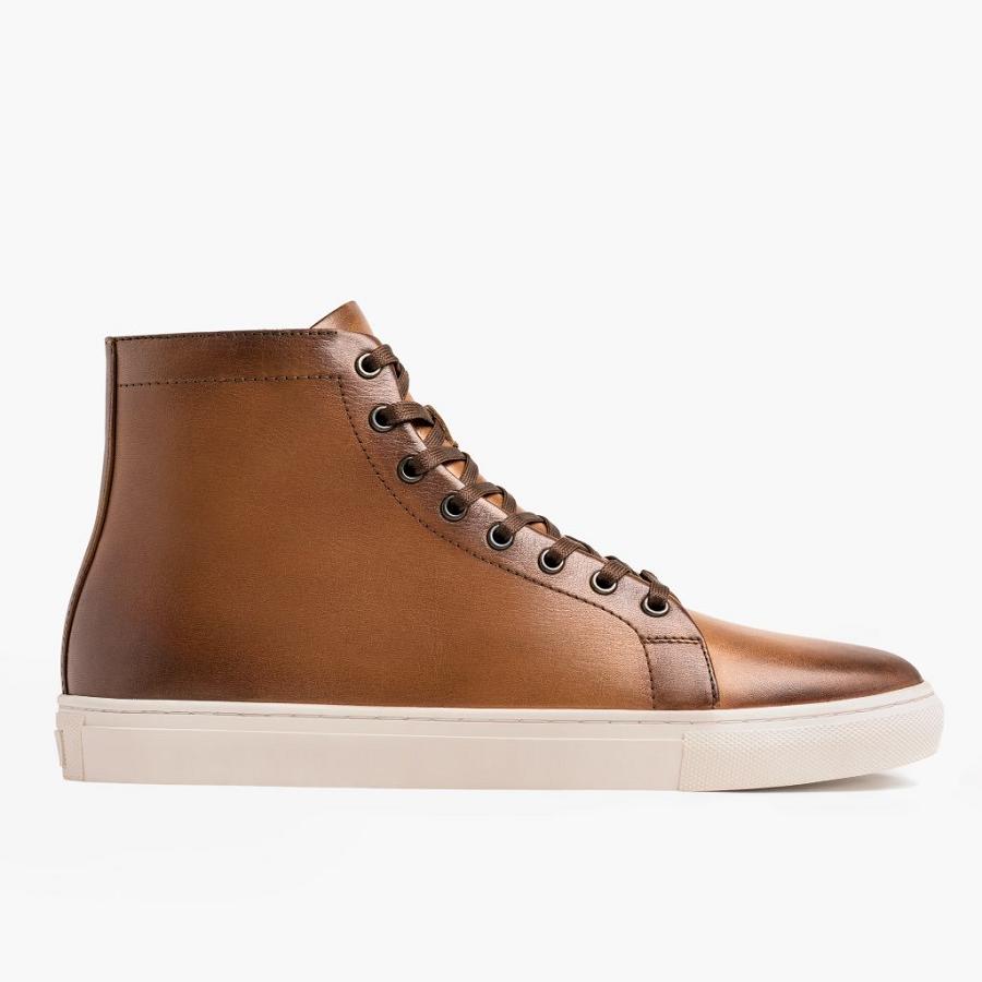 Thursday Boots Premier High Tops Nahkaiset Miesten Tennarit Kultaiset | FI216TCE