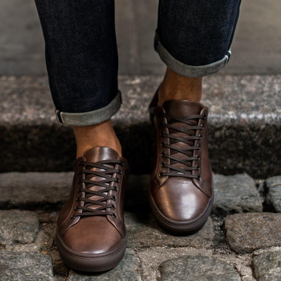 Thursday Boots Premier Low Tops Nahkaiset Miesten Tennarit Kahvi | FI222NWY