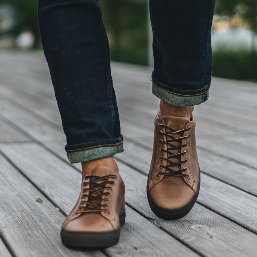 Thursday Boots Premier Low Tops Nahkaiset Miesten Tennarit Ruskea | FI225CTV