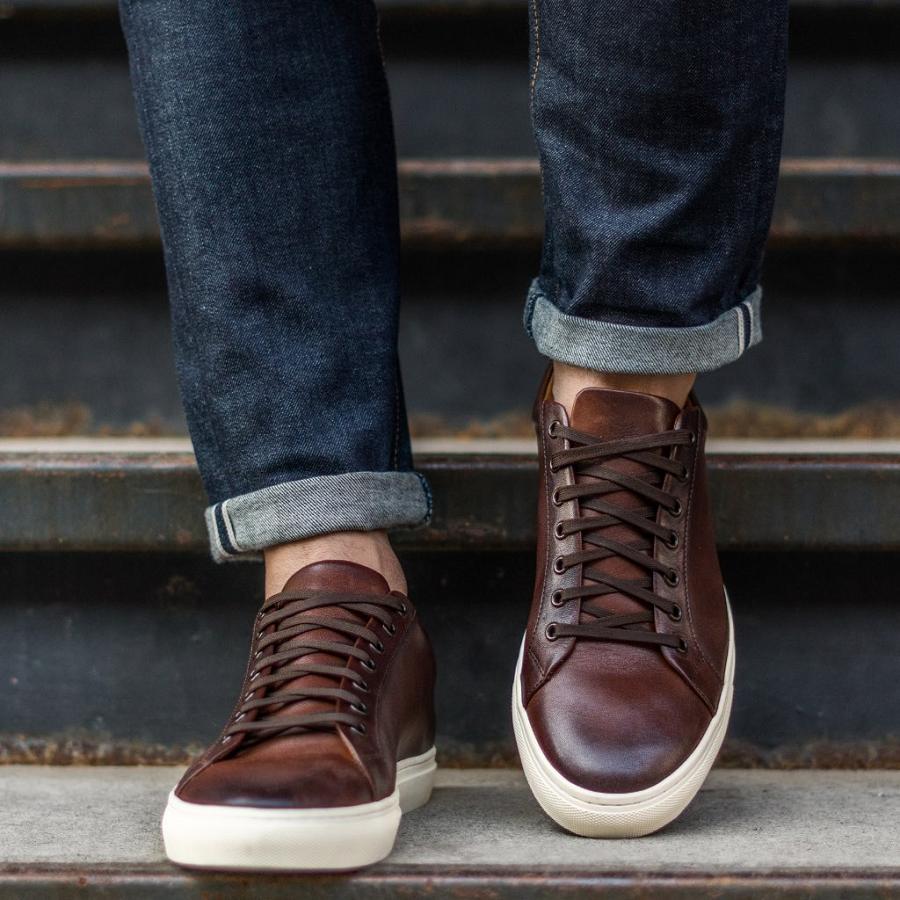 Thursday Boots Premier Low Tops Nahkaiset Rugged & Resilient Miesten Tennarit Kahvi | FI226XYU