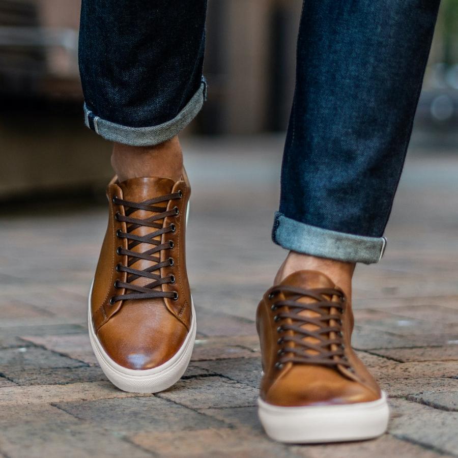 Thursday Boots Premier Low Tops Nahkaiset Rugged & Resilient Miesten Tennarit Kultaiset | FI227ZUT