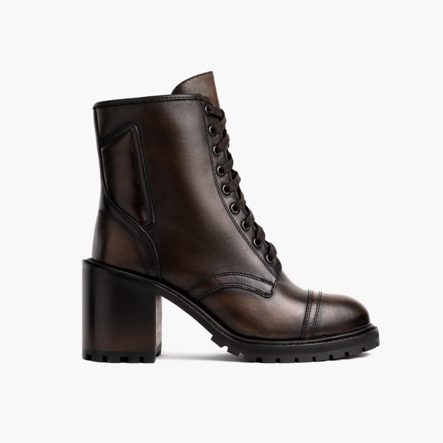 Thursday Boots Rebel Nahkaiset Naisten Saappaat Mustat Kahvi | FI390DFM25