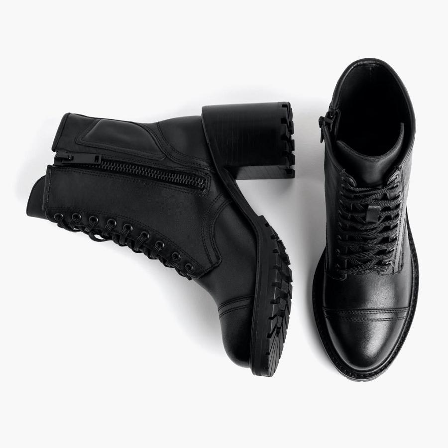 Thursday Boots Rebel Nahkaiset Naisten Saappaat Mustat | FI390DFM27