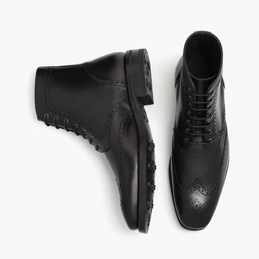 Thursday Boots Wingtip Nahkaiset Miesten Nauhasaappaat Mustat | FI133PJJ