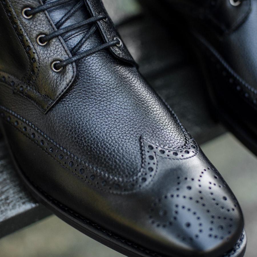 Thursday Boots Wingtip Nahkaiset Miesten Nauhasaappaat Mustat | FI133PJJ