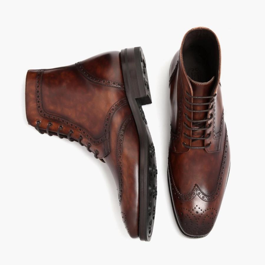 Thursday Boots Wingtip Nahkaiset Miesten Nauhasaappaat Ruskea | FI134OKI