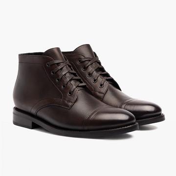 Thursday Boots Cadet Nahkaiset Miesten Chukka Saappaat Mustat Kahvi | FI45ZUT