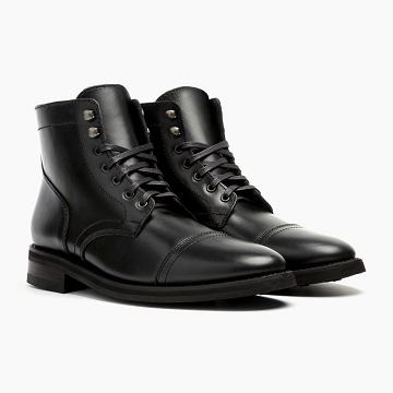 Thursday Boots Captain Nahkaiset Miesten Nauhasaappaat Mustat | FI75HAP