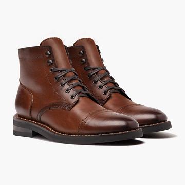 Thursday Boots Captain Nahkaiset Rugged & Resilient Miesten Nauhasaappaat Kahvi | FI81PJJ