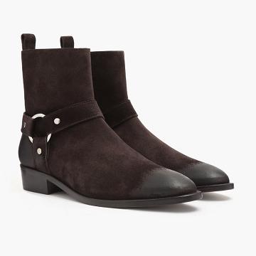 Thursday Boots Harness Mokka Miesten Chelsea Saappaat Viininpunainen | FI30OKI