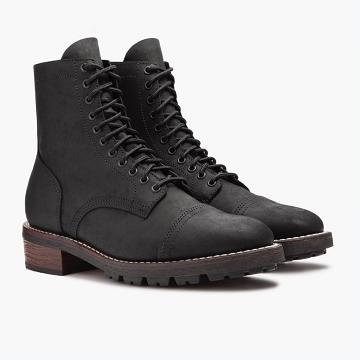 Thursday Boots Logger Nahkaiset Miesten Nauhasaappaat Mustat | FI101HAP