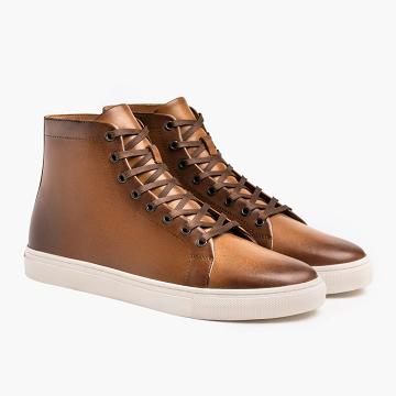 Thursday Boots Premier High Tops Nahkaiset Miesten Tennarit Kultaiset | FI216TCE