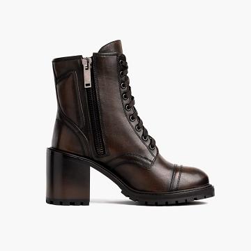 Thursday Boots Rebel Nahkaiset Naisten Saappaat Mustat Kahvi | FI390DFM25