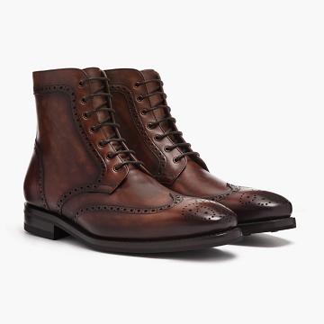 Thursday Boots Wingtip Nahkaiset Miesten Nauhasaappaat Ruskea | FI134OKI